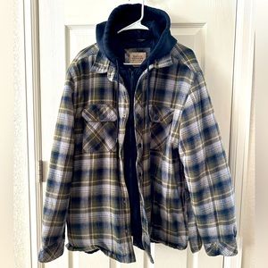 TWO flannel hooded jackets